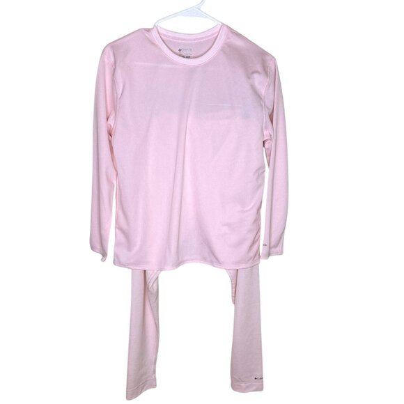 Columbia Girl's Light Pink Base Layer 2-Piece Set, Long Sleeves/Pants, Size L/XL - Picture 1 of 9